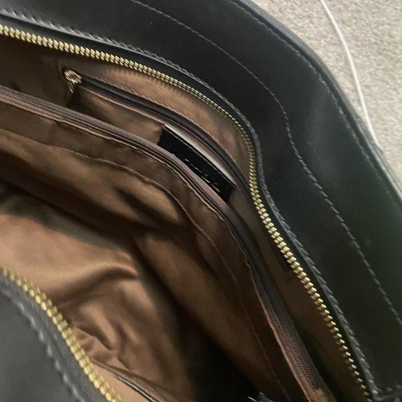 Kattee Black Leather Purse with Silky Brown Interior EUC - Picture 6 of 7